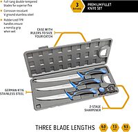 OUTDOOR EDGE Fillet Knife Set | ReelFlex Pak (5-Piece) - 6", 7.5" & 9.5" German Stainless Blades