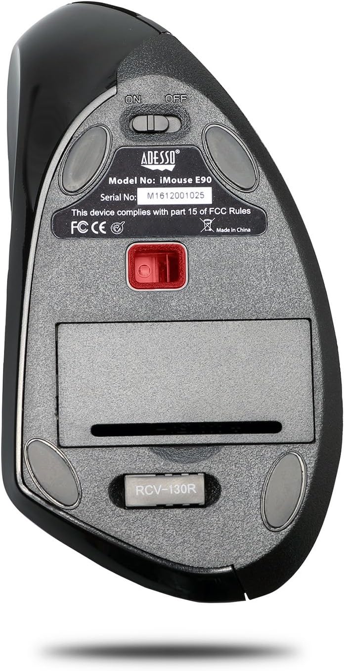 iMouse E90 - Wireless Left-Handed Vertical Ergonomic Mouse, Black