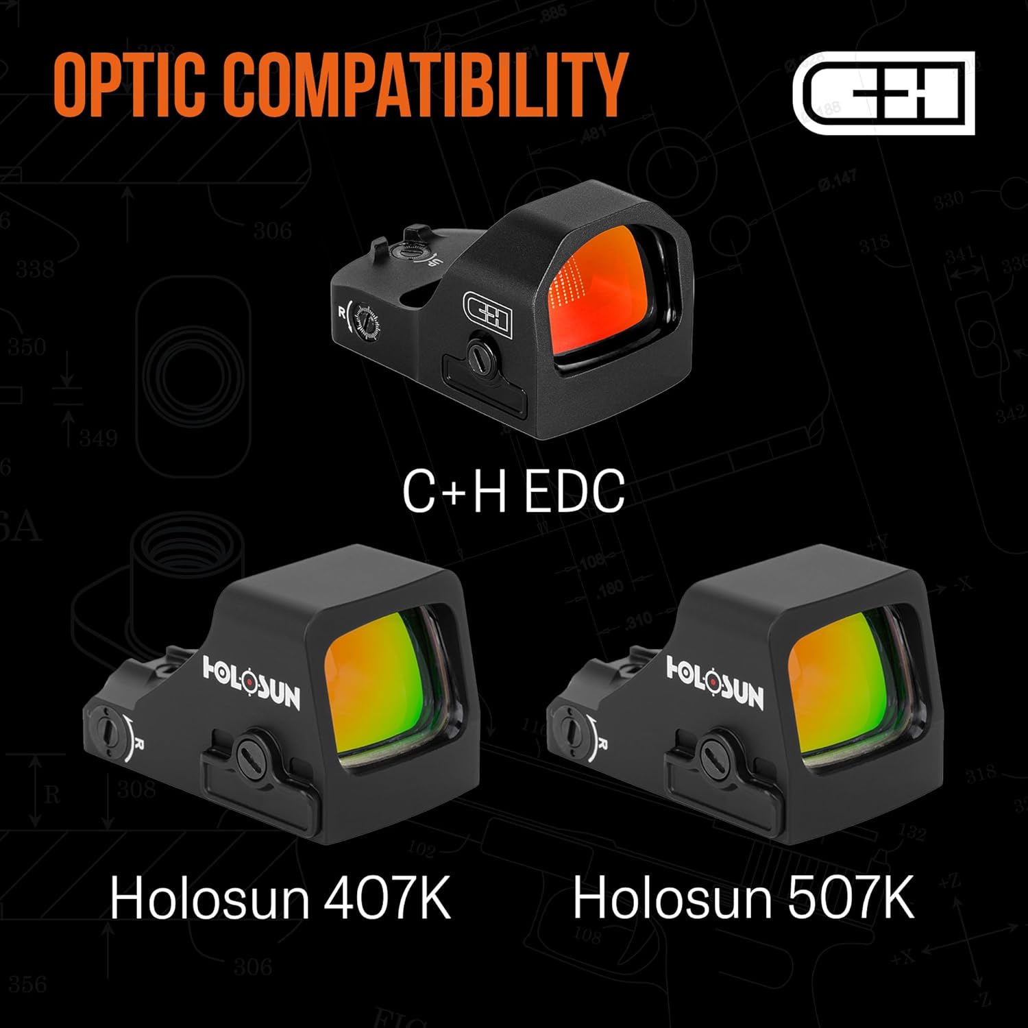 C+H Precision Red Dot Mounting Plate for CZ P-10