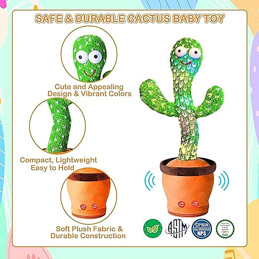Rechargeable Talking & Dancing Cactus