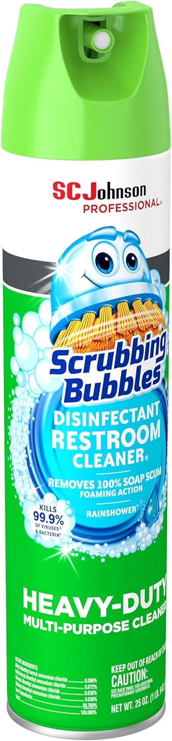 Scrubbing Bubbles Disinfectant Restroom Cleaner Ii, Rain Shower Scent, 25 Oz Aerosol Spray 1 Count (Pack of 1)