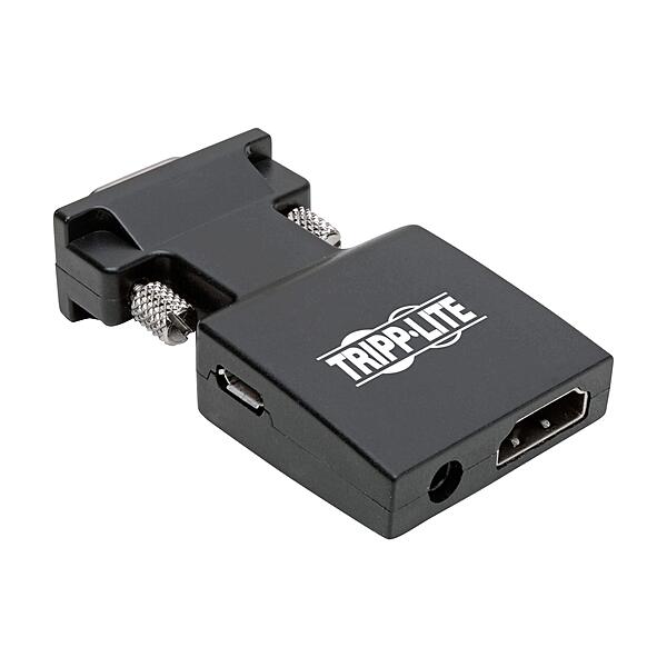 Tripp Lite Active HDMI to VGA Adapter (F/M), HDMI Audio Extractor, Female HDMI to Male VGA, 1080p @ 60 Hz, Black (P131-000-A-DISP)