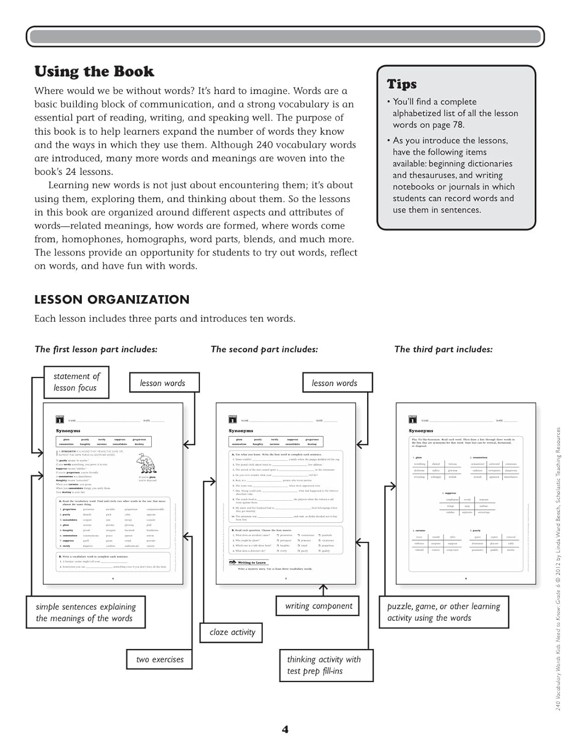 240 Vocabulary Words Kids Need to Know: Grade 6: 24 Ready-To-Reproduce Packets Inside!
