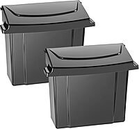 Alpine Sanitary Napkin Receptacle 2 Pack - Feminine Hygiene Disposal Container, Wall Mounted Trash Can with Odor Control Seal & Installation Hardware, 4 Litter, ABS Plastic (Black)