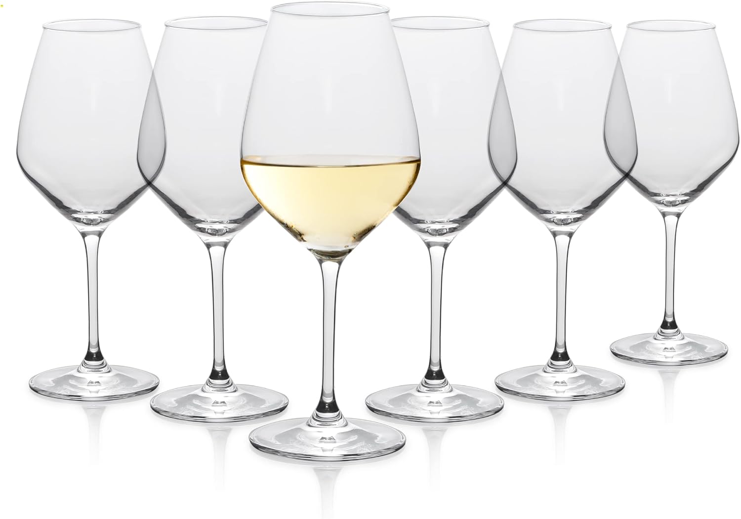 Table 12 14.5-Ounce White Wine Glasses, Set of 6, Lead-Free Crystal, Break Resistant 1- PACK White Wine