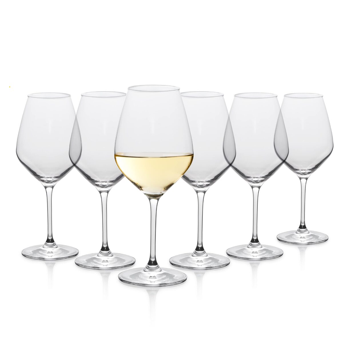 Table 12 14.5-Ounce White Wine Glasses, Set of 6, Lead-Free Crystal, Break Resistant 1- PACK White Wine