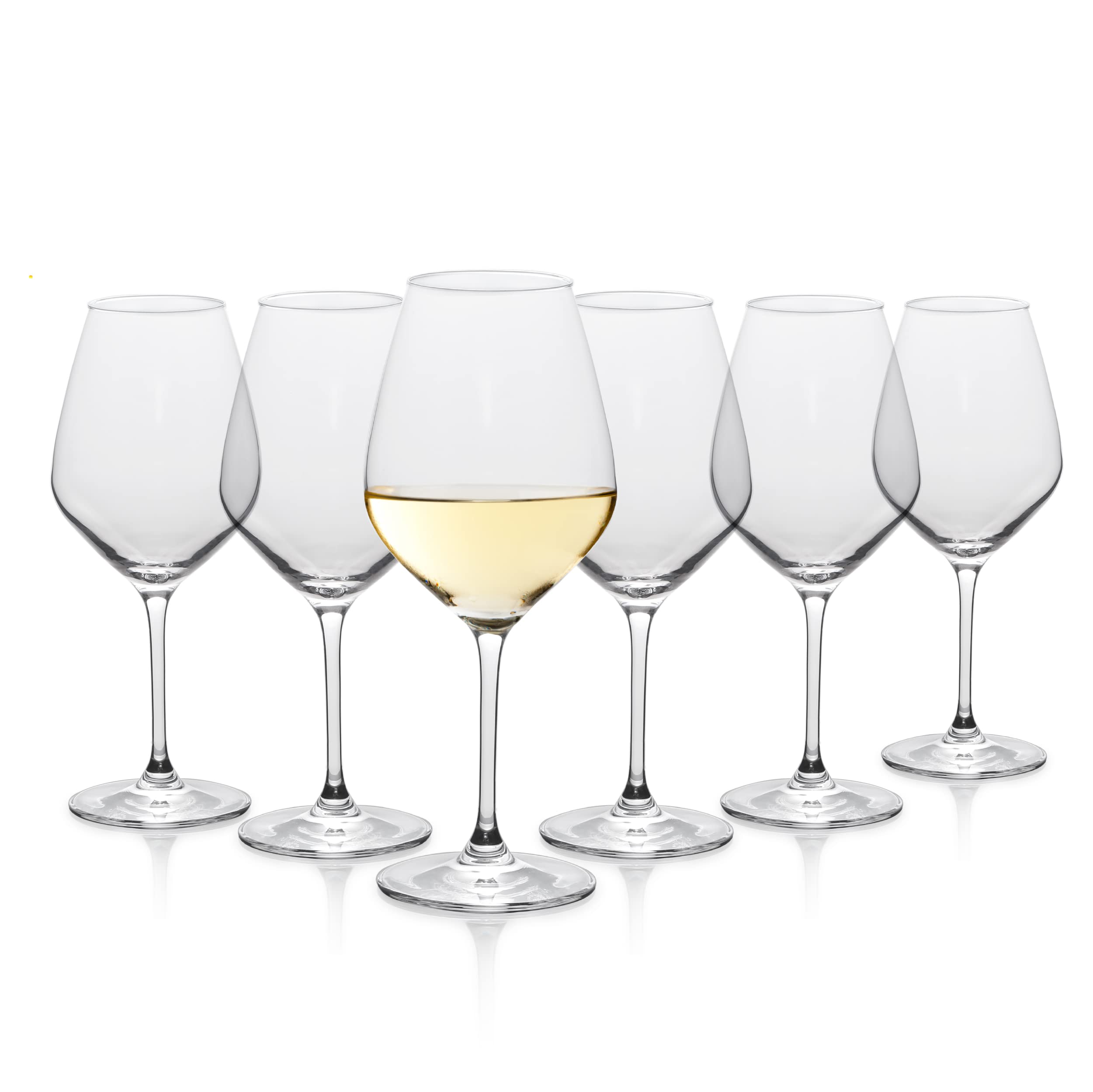 Table 12 14.5-Ounce White Wine Glasses, Set of 6, Lead-Free Crystal, Break Resistant 1- PACK White Wine