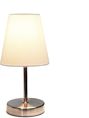 Simple Designs Mini Basic Table Lamp with Fabric Shade