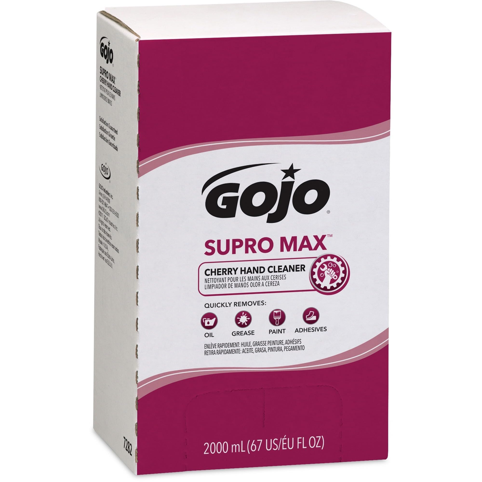 SUPRO MAX Heavy Duty Hand Cleaner, Refill for GOJO PRO TDX 2000 Dispenser, Cherry Fragrance, 2000 mL
