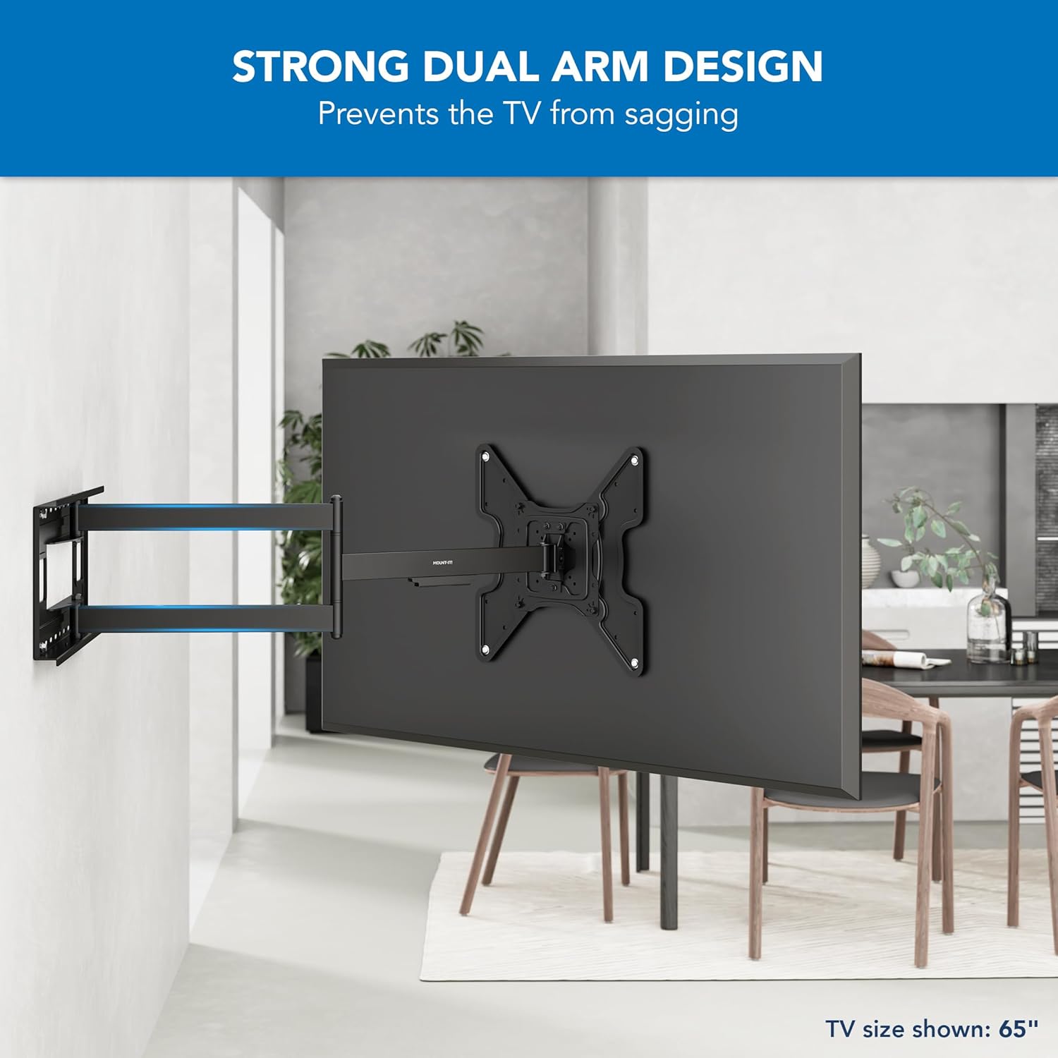 Mount-It! Long Arm TV Wall Mount, 40" Extra Long Reach Extension, Full Motion Extended Corner TV Mount