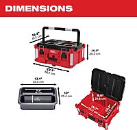 Milwaukee Electric Tool 48-22-8425 Pack out, Large Tool Box, Red