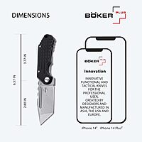 BÖKER PLUS® Dvalin Folder Tanto - tactical knife with extra sharp D2 Tanto blade