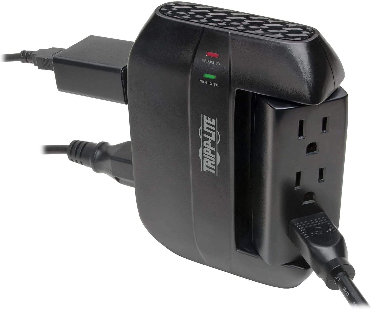 TRIPP LITE SWIVEL6 6-Outlet Surge Protector, 3 Rotatable Outlets, Direct Plug-In, Black