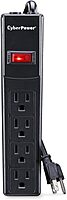 CyberPower CSB404 Essential Surge Protector, 450J/125V, 4 Outlets, 4ft Power Cord, Black Single