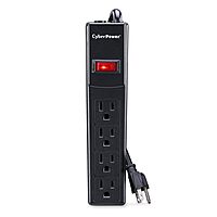 CyberPower CSB404 Essential Surge Protector, 450J/125V, 4 Outlets, 4ft Power Cord, Black Single