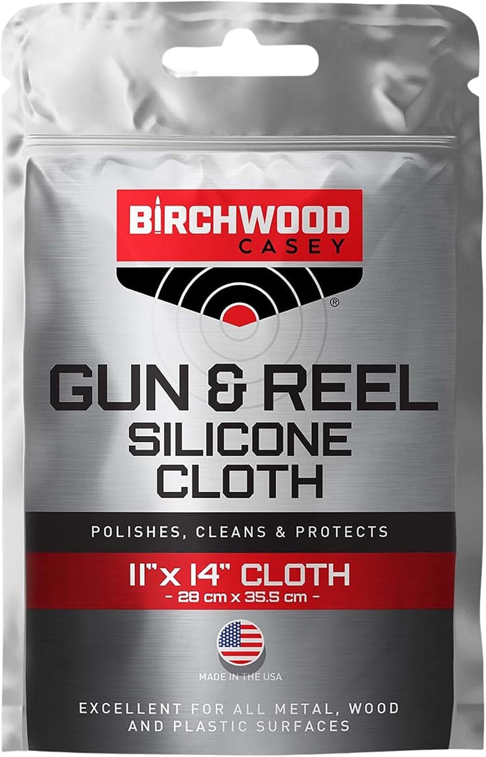 Birchwood Casey Gun & Reel Silicone Single Cloth | Lightweight Cotton 11"x14" Cleaning Rag for Gun