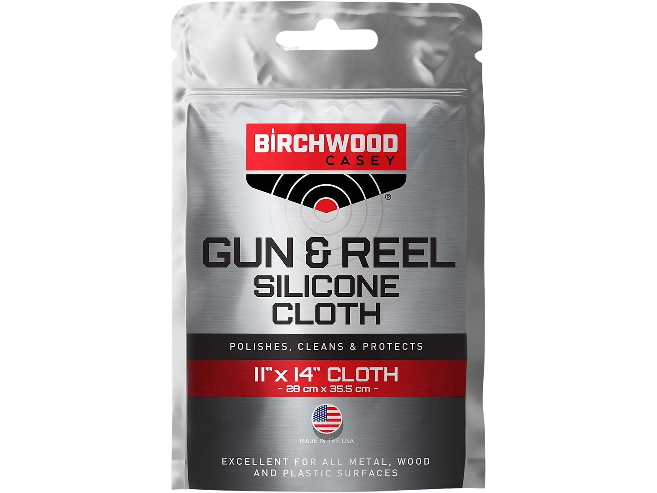 Birchwood Casey Gun & Reel Silicone Single Cloth | Lightweight Cotton 11"x14" Cleaning Rag for Gun