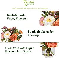 Nearly Natural 4689 Mini Peony Silk Arrangement, Assorted 10 x 10 x 10 Arrangement