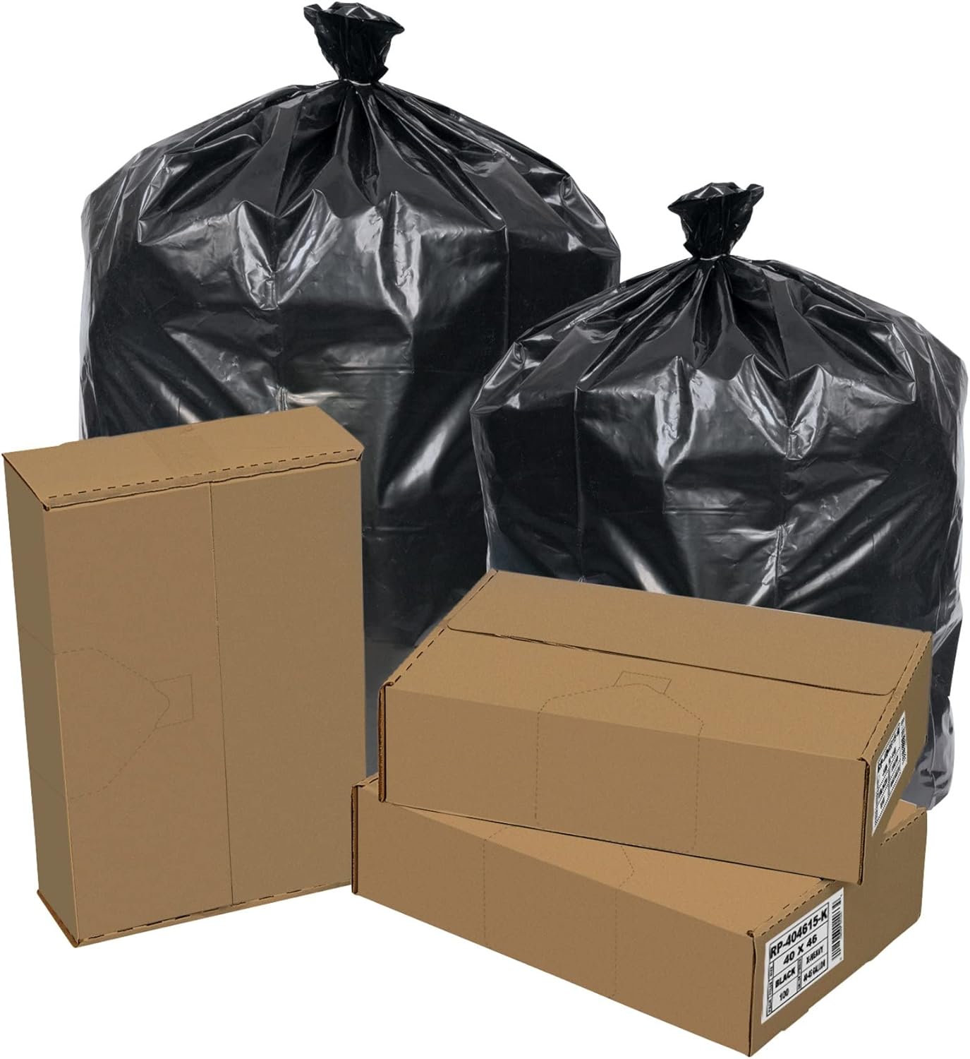 Repro Can Liners, 40 Gallon, Black, Pack Of 100 Liners