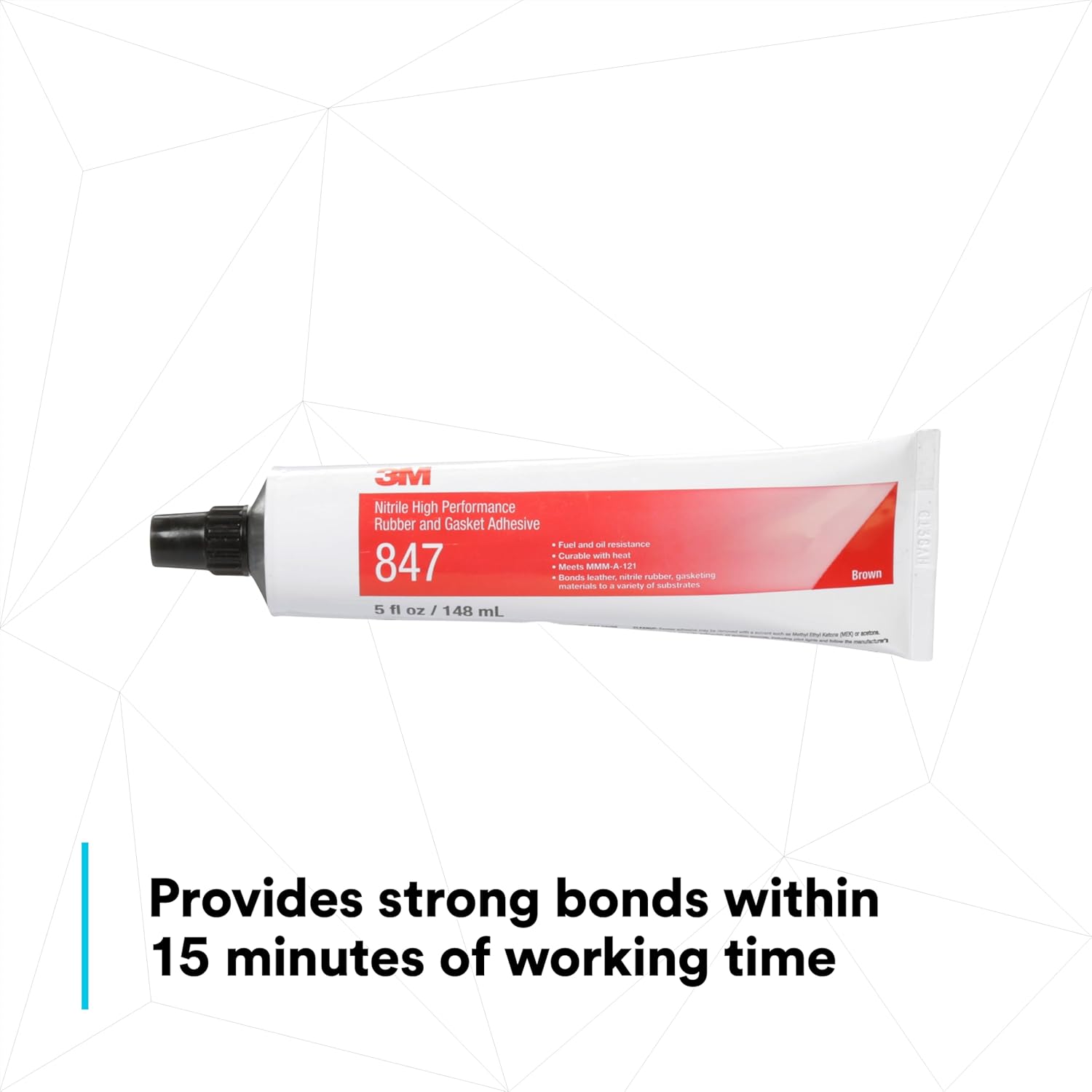 3M Nitrile High Performance Rubber and Gasket Adhesive 847, Brown, 5 oz