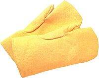 Anchor Brand High Heat Wool-Lined Mittens, Fiberglass, Yellow, Large
