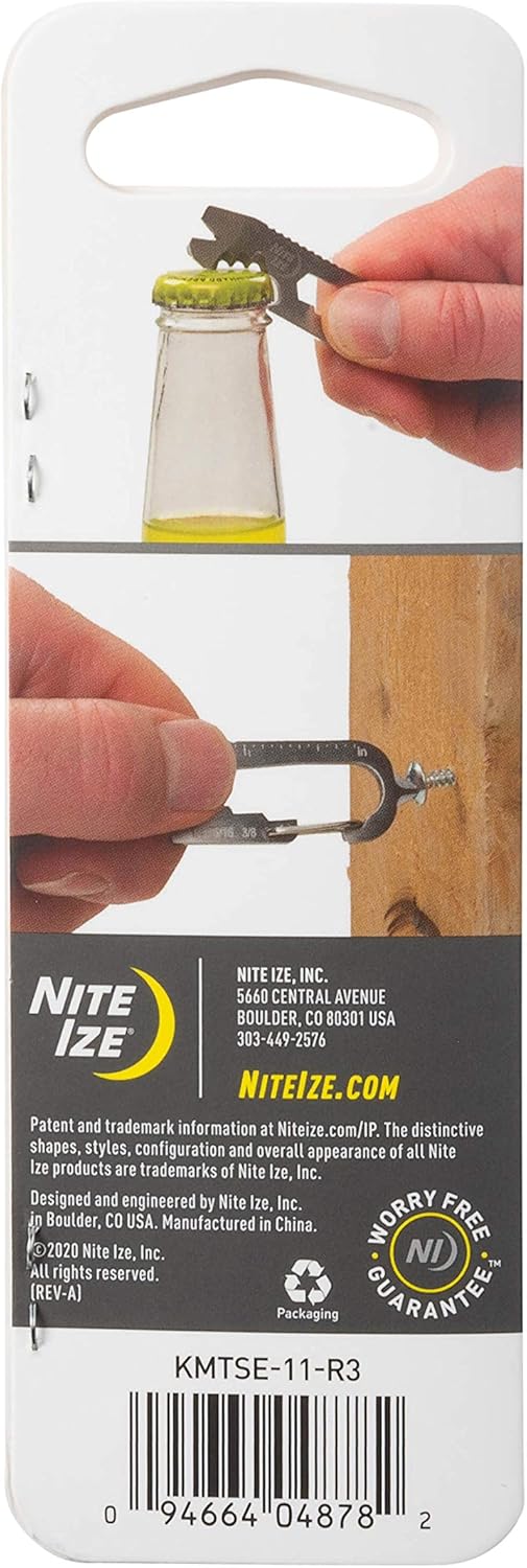 Nite Ize KMTSE-11-R3 DoohicKey Keychain Multi Tool, 1 Count (Pack of 1), Stainless Steel