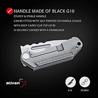 BÖKER PLUS® Dvalin Folder Drop - folding knife with G10 handle black - modern pocket knife with extra sharp D2 Droppoint