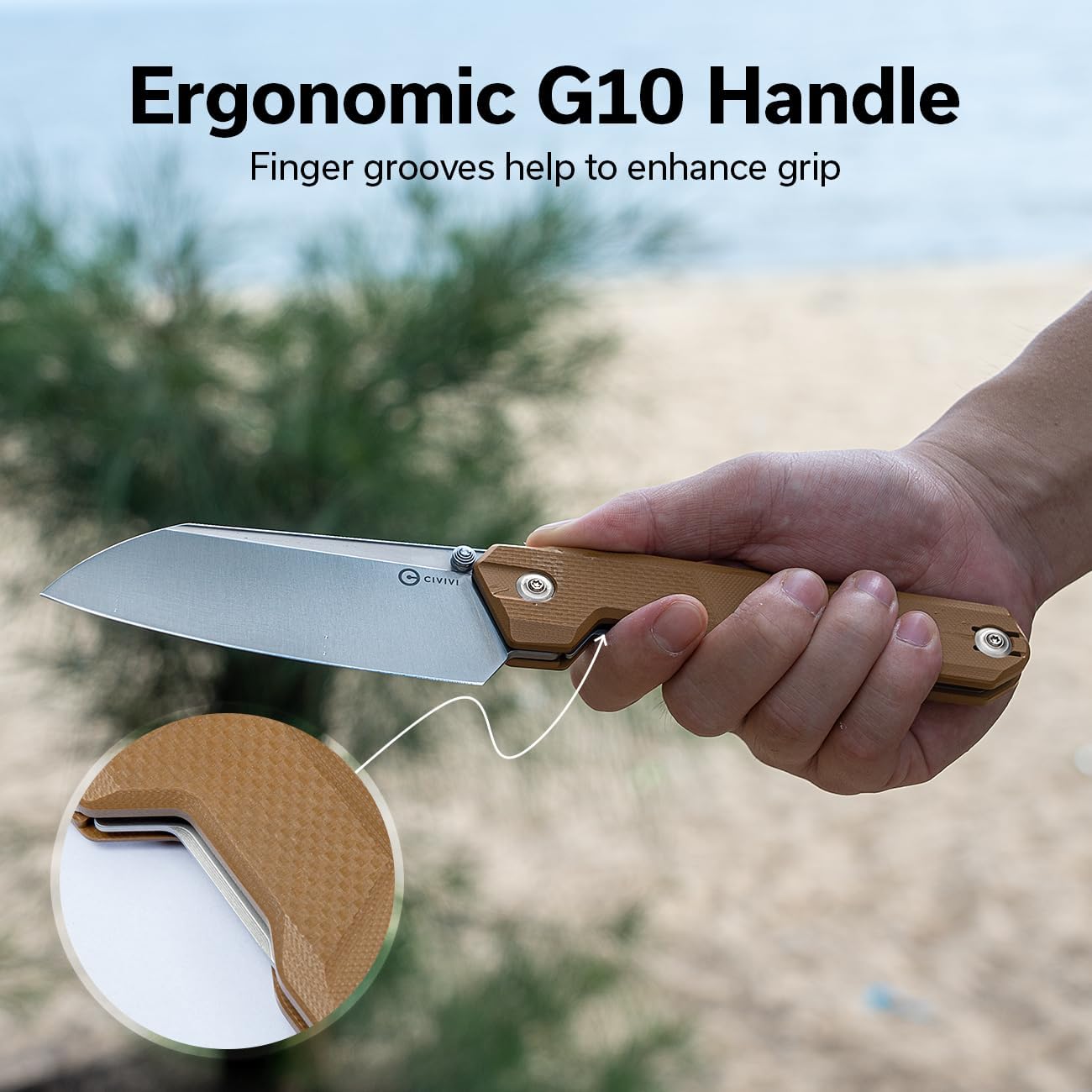 CIVIVI Hid Folding Pocket Knife 4.14in 14C28N Blade G10 Handle