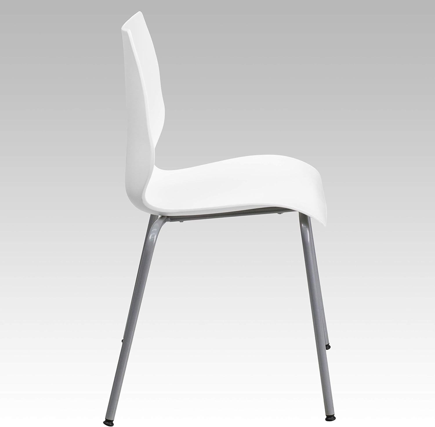 Flash Furniture HERCULES Series 770 lb Capacity Stack Chair with Lumbar Support and Silver Frame