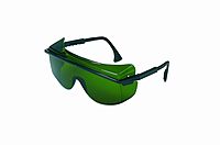 Honeywell Uvex by Shade 3.0 Safety Glasses, Scratch-Resistant, OTG, Black With Green Lens, Standard (S2508)