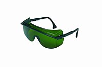 Honeywell Uvex by Shade 3.0 Safety Glasses, Scratch-Resistant, OTG, Black With Green Lens, Standard (S2508)