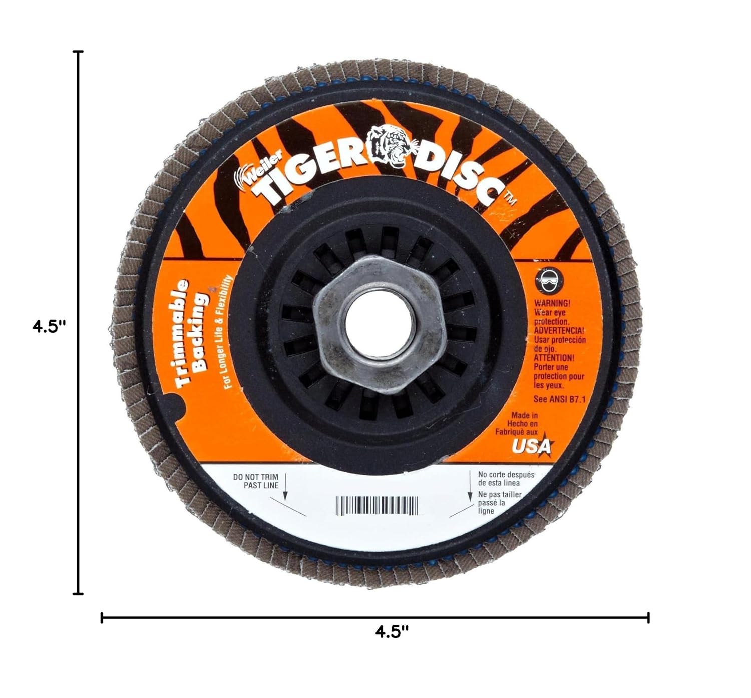 Weiler 804-50008 Tiger Trimmable Zirconia Alumina Type 29 Angled Flap Disc, 80 Grit, 5/8-11 UNC, 13000 rpm