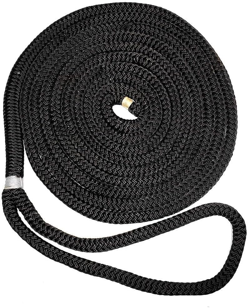 New England Ropes 5/8" Double Braid Dock Line - Black - 35'