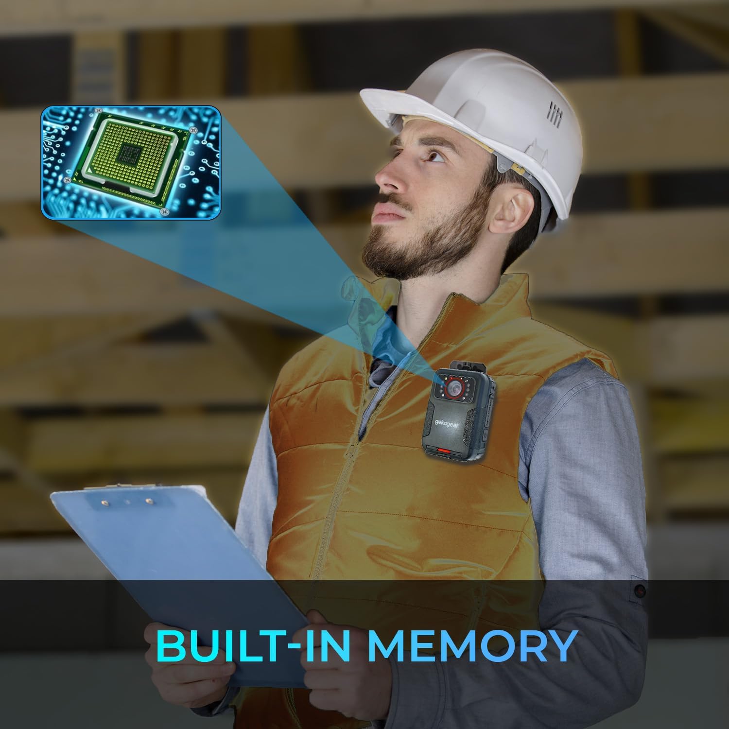 myGEKOgear Aegis 110 Body Cam 1080P Full HD 64GB Built-in Memory, Infrared Night Vision, IP65, 110° Wide-Angle Lens