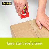 Scotch Sure Start Packing Tape, Clear, Holiday Wrapping Tape with Quiet Unwind and Easy Start, 1.88 in. x 22.2 yd