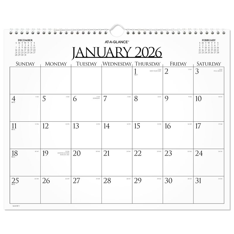 AT-A-GLANCE 2026 Wall Calendar, Monthly, 15" x 12", Medium, Business (997-1-26) 2026 New Edition