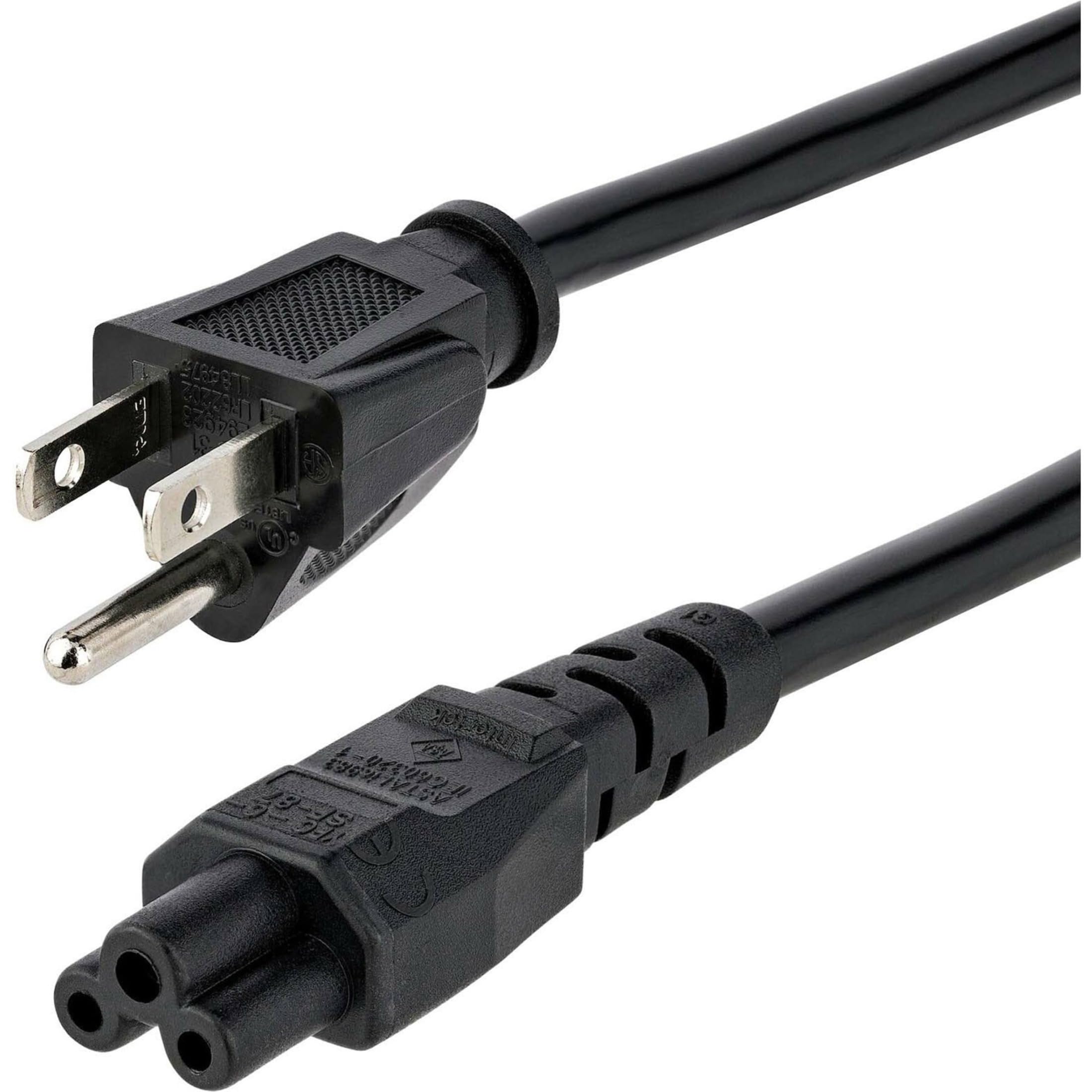 StarTech.com Laptop Power Cord NEMA 5-15P to IEC C5 18AWG 10A 125V