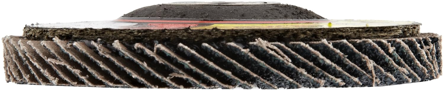 42102 Premium Z3 Right Angle Grinder Abrasive Flap Disc, Type 27, Zirconia, 4" Diameter, 36 Grit, 5/8" Arbor