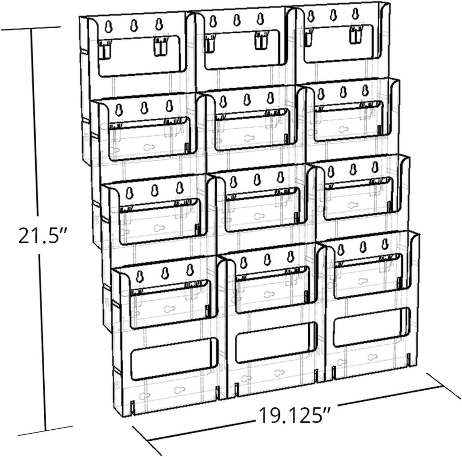 AZAR DISPLAYS Wall-Mount Brochure Holder