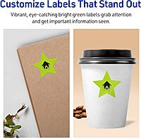 Avery Printable Star Labels, Sure Feed Technology, 2-1/4" x 2-3/8", Bright Green, Print-to-the-Edge, Laser/Inkjet