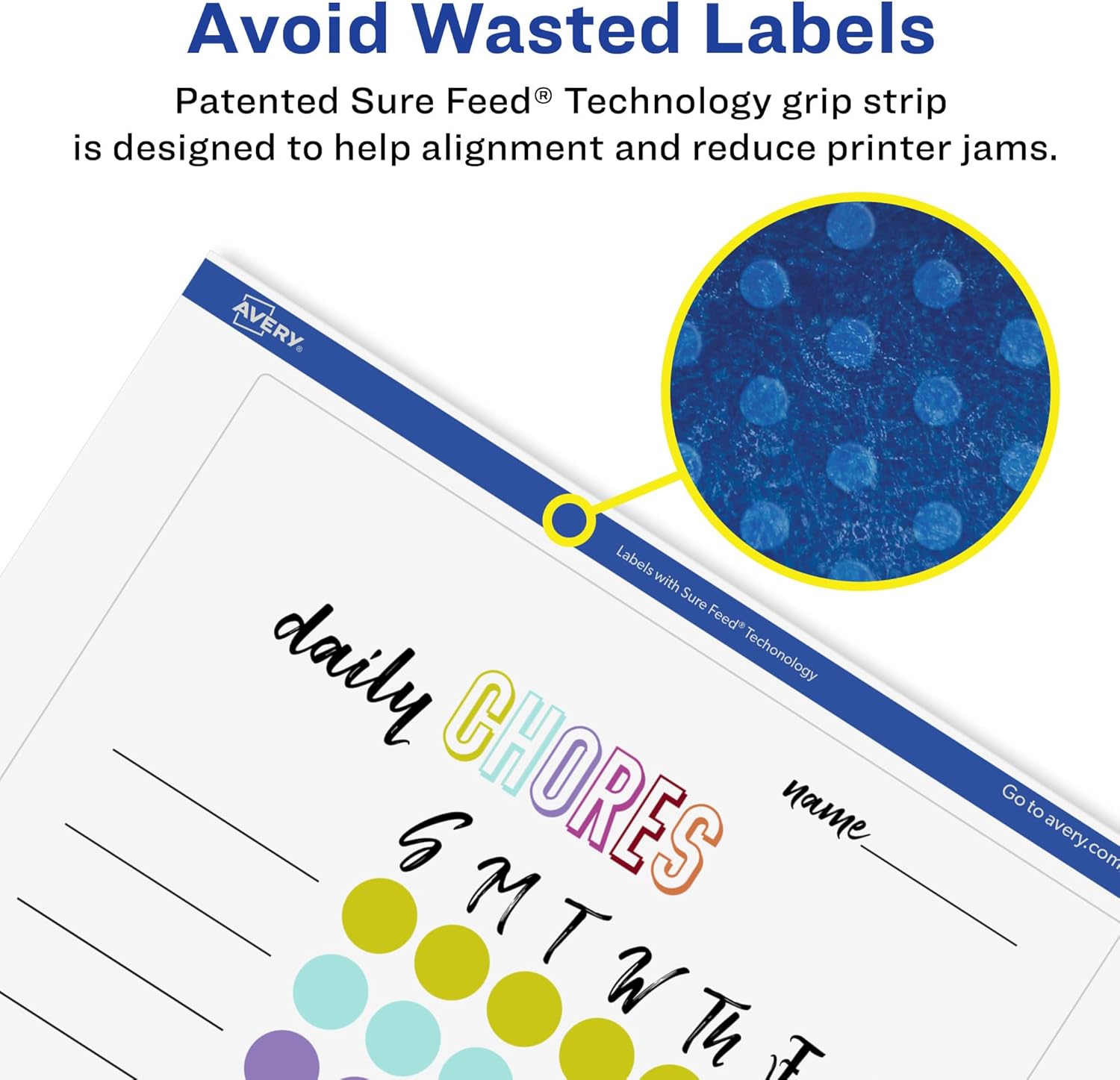 Avery Glossy Clear Rectangle Labels, Sure Feed Technology, 5\" x 7\", Laser/Inkjet Printable