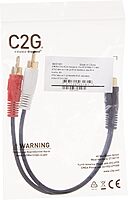 C2G Legrand RCA Female to Two RCA Male Signal Splitter Cable, Black RCA to RCA Splitter, 6 Inch Audio Stereo Y-Cable