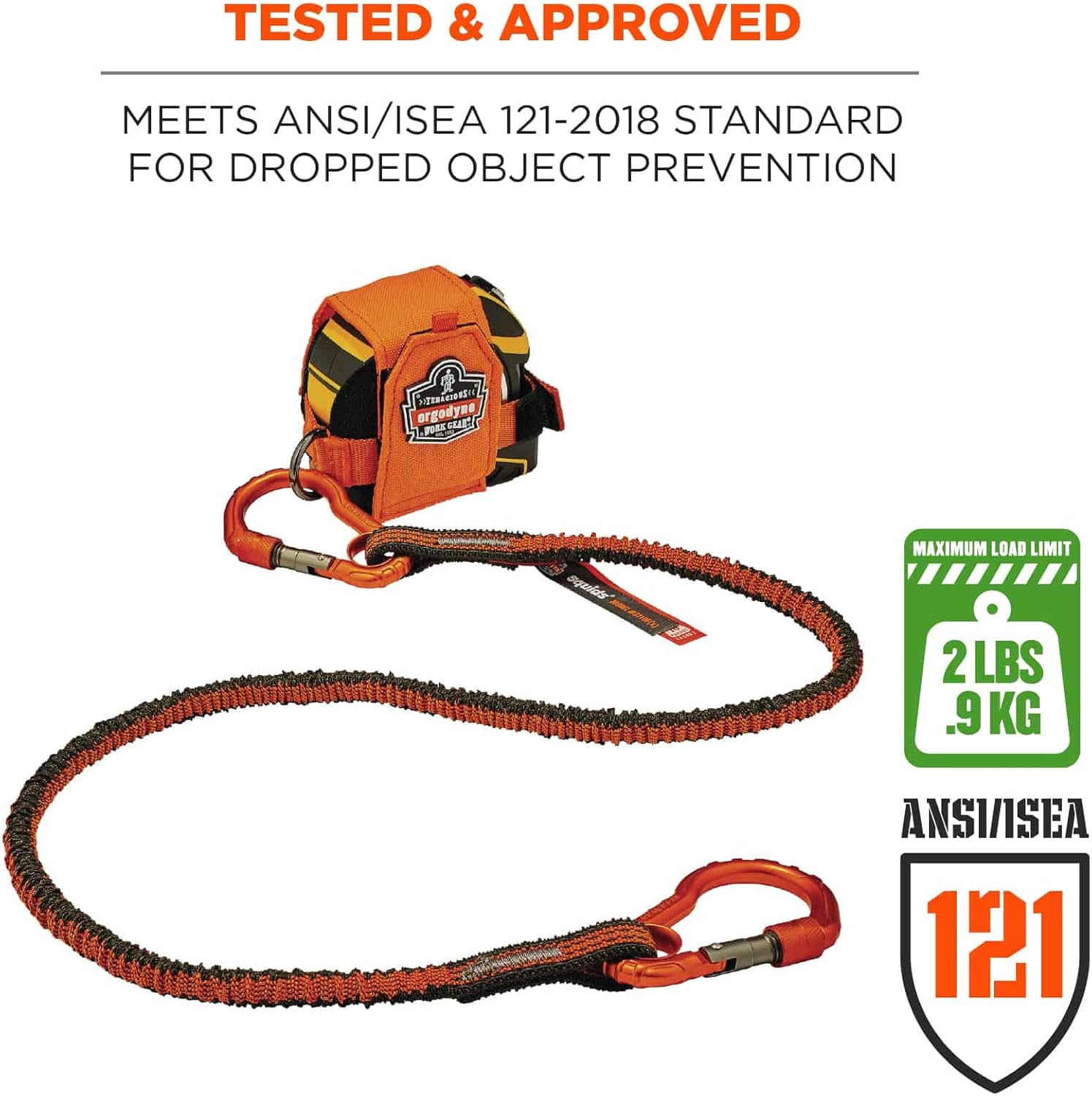 Ergodyne - 19770 Squids 3770 Tape Measure Holder, Orange Large