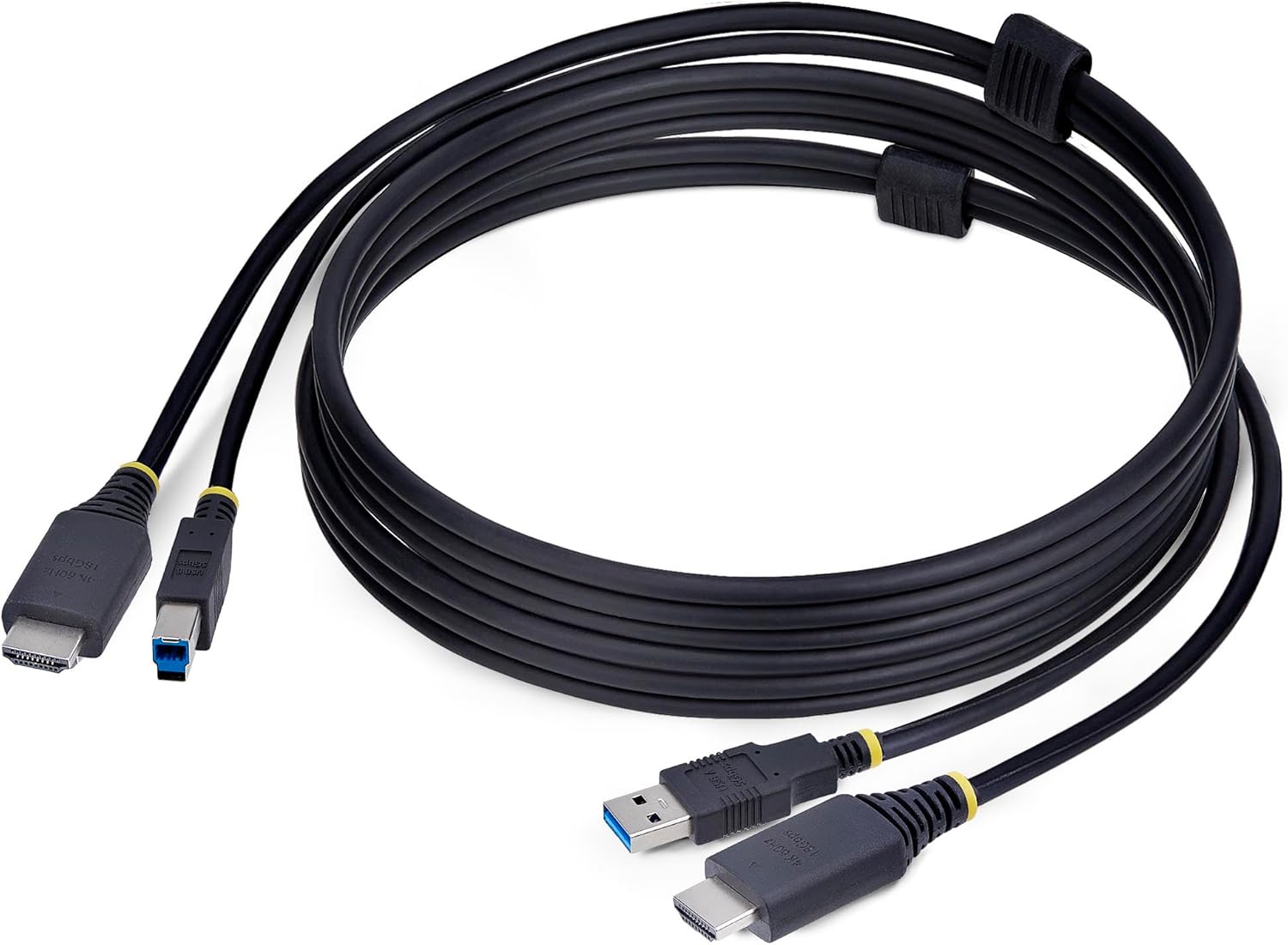 StarTech.com 6ft (1.8m) HDMI and USB 5Gbps KVM Cable, 4K 60Hz, HDMI 2.0 and USB Combo Cable for KVM Switch