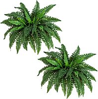 Nearly Natural 40IN Artificial Boston Fern Large Hanging Plant, Set of 2 Artificial Ferns that Look Real for Home Décor