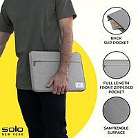 Solo New York Laptop Bag Sleeve for Women & Men - Travel Case for Computer & Tablet, Fits up to 15.6" Laptops, Fully Padded