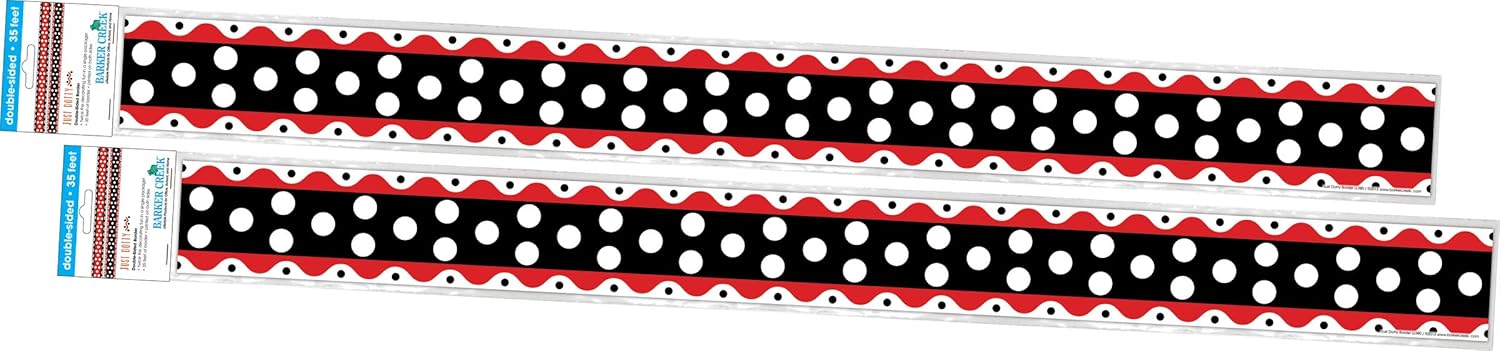 Barker Creek Double-Sided Border 2-Pack Classroom Border Strips, 3 in x 35 in (70 ft total)