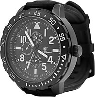 Smith & Wesson Men's Calibrator Watch, 5ATM, Stainless Steel Caseback, Precision Quartz, Black Rubber Strap, 51mm White