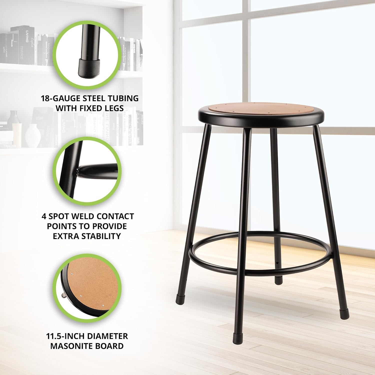 NATIONAL PUBLIC SEATING 6200 Series Heavy-Duty Steel Stool