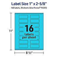 Avery Printable Rectangle Labels, Sure Feed Technology, 1" x 2-5/8", Bright Blue Labels, Print-to-The-Edge, Laser/Inkjet Printable, 160 Total, Great for Mailing and Cosmetics 160 labels